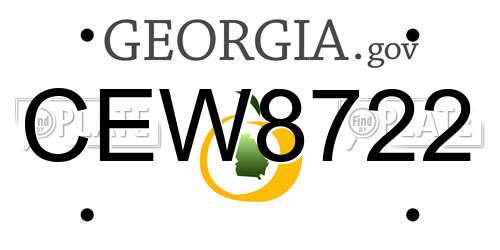 CEW8722 Georgia License Plate