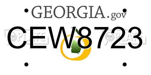 CEW8723 Georgia License Plate