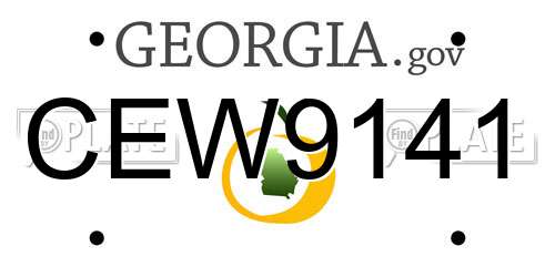 CEW9141 Georgia License Plate