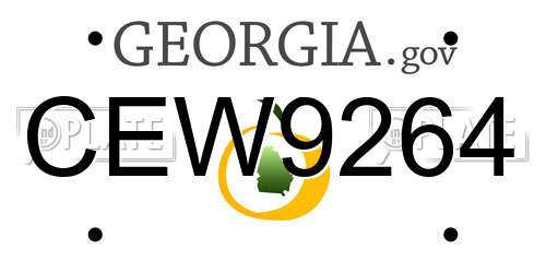 CEW9264 Georgia License Plate