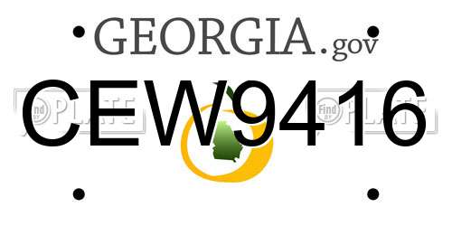 CEW9416 Georgia License Plate
