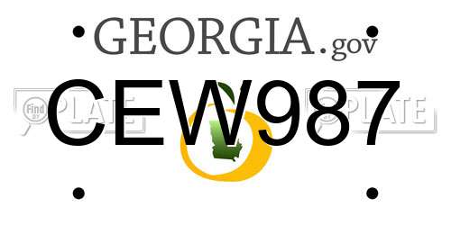 CEW987 Georgia License Plate