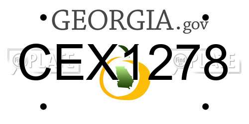 CEX1278 Georgia License Plate
