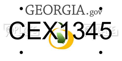 CEX1345 Georgia License Plate