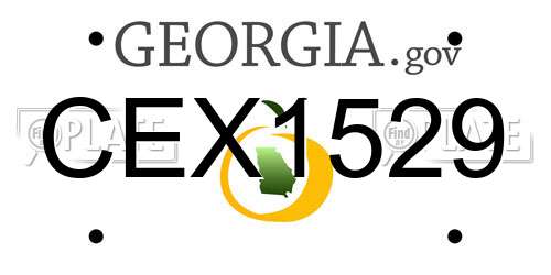 CEX1529 Georgia License Plate