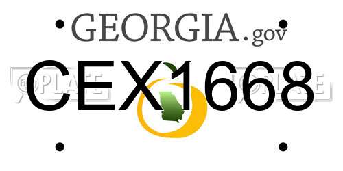 CEX1668 Georgia License Plate