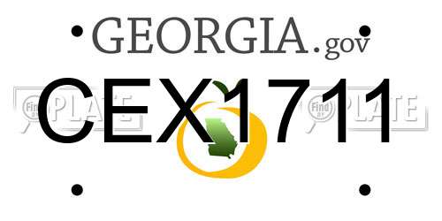 CEX1711 Georgia License Plate