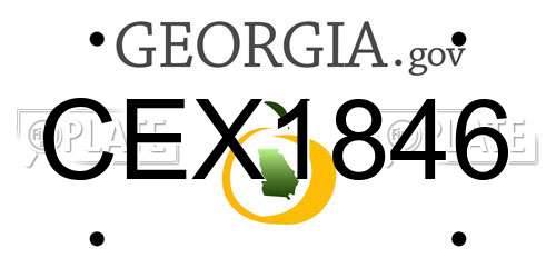 CEX1846 Georgia License Plate