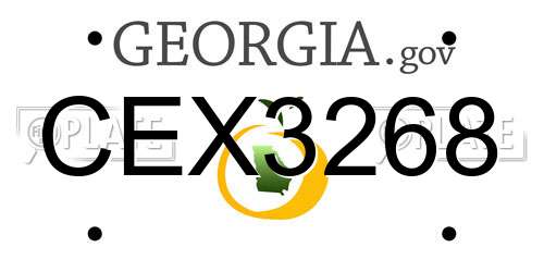 CEX3268 Georgia License Plate