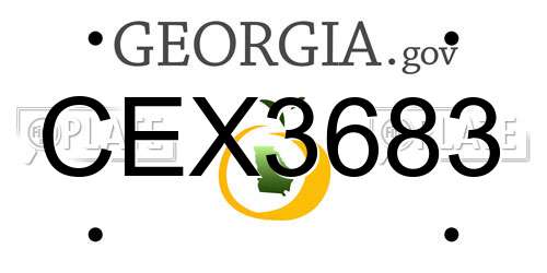 CEX3683 Georgia License Plate