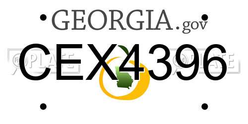 CEX4396 Georgia License Plate