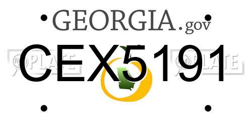 CEX5191 Georgia License Plate
