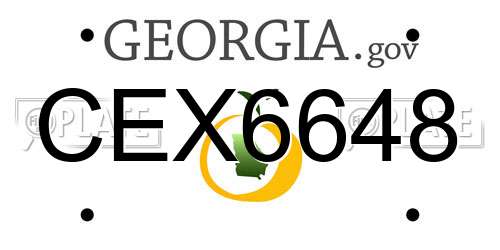 CEX6648 Georgia License Plate