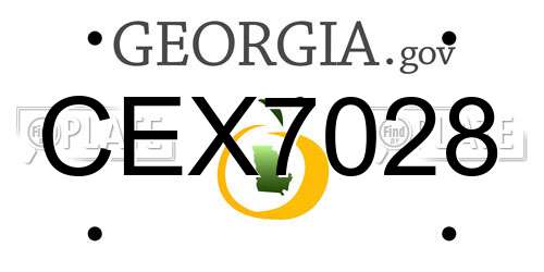 CEX7028 Georgia License Plate