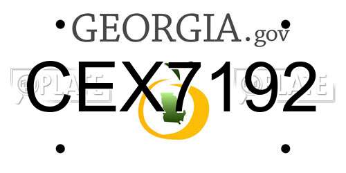 CEX7192 Georgia License Plate
