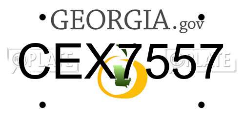 CEX7557 Georgia License Plate