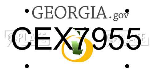 CEX7955 Georgia License Plate