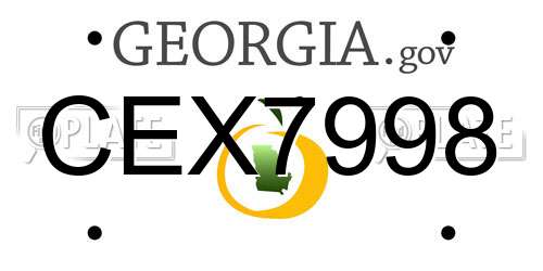 CEX7998 Georgia License Plate