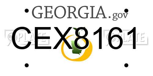 CEX8161 Georgia License Plate