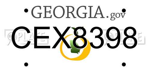 CEX8398 Georgia License Plate