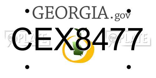 CEX8477 Georgia License Plate