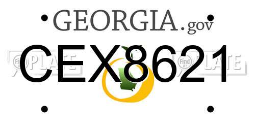 CEX8621 Georgia License Plate