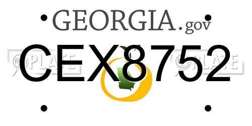 CEX8752 Georgia License Plate