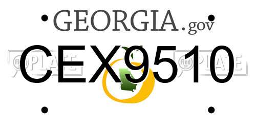 CEX9510 Georgia License Plate
