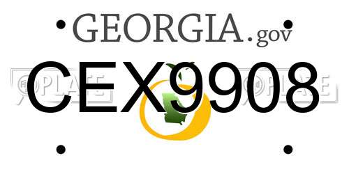 CEX9908 Georgia License Plate