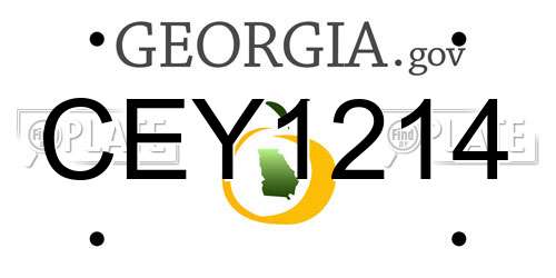 CEY1214 Georgia License Plate