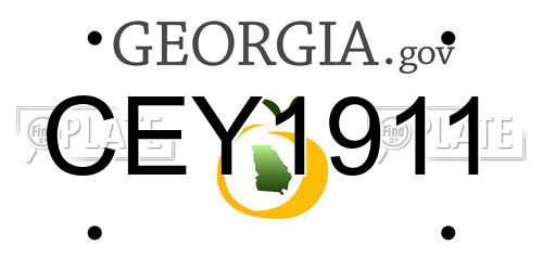 CEY1911 Georgia License Plate