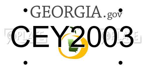 CEY2003 Georgia License Plate