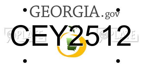CEY2512 Georgia License Plate