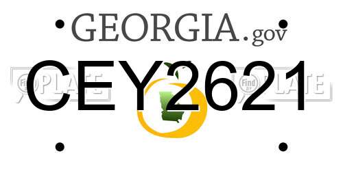 CEY2621 Georgia License Plate