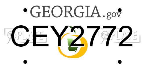 CEY2772 Georgia License Plate