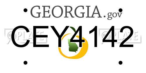 CEY4142 Georgia License Plate