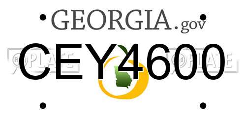 CEY4600 Georgia License Plate