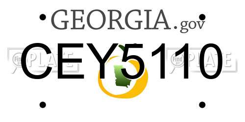 CEY5110 Georgia License Plate