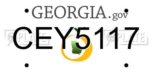 CEY5117 Georgia License Plate