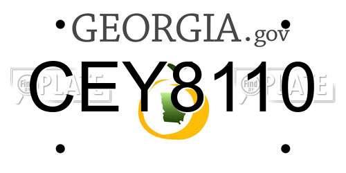 CEY8110 Georgia License Plate