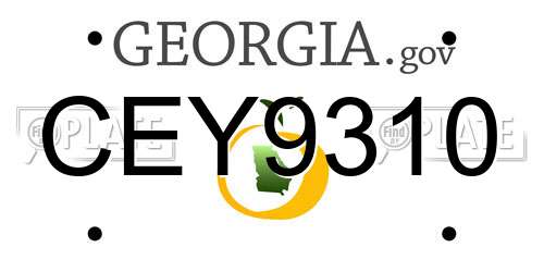 CEY9310 Georgia License Plate