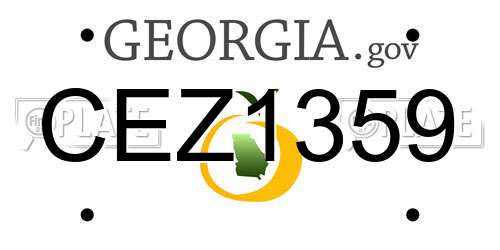 CEZ1359 Georgia License Plate