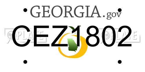 CEZ1802 Georgia License Plate