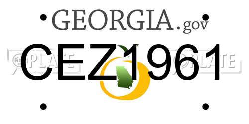 CEZ1961 Georgia License Plate