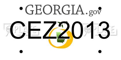 CEZ2013 Georgia License Plate