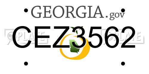 CEZ3562 Georgia License Plate