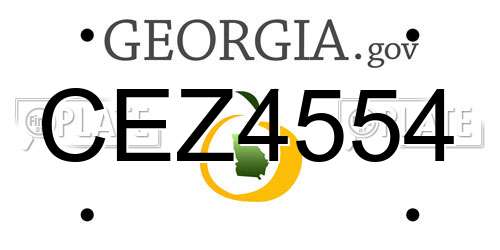 CEZ4554 Georgia License Plate