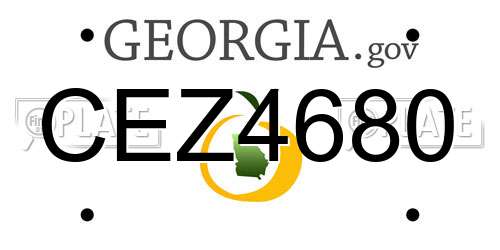 CEZ4680 Georgia License Plate