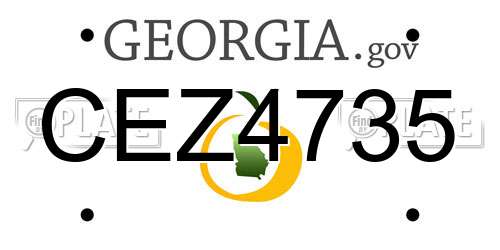 CEZ4735 Georgia License Plate