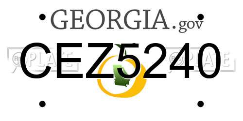 CEZ5240 Georgia License Plate